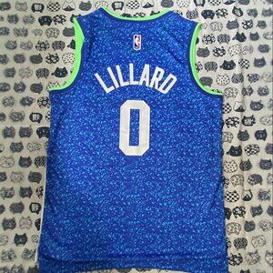 Nike Milwaukee Bucks Lillard No.0 Blue Jersey